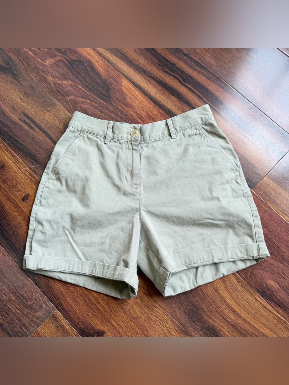 Lauren Jeans Co 100% Cotton Olive Chino Safari Shorts Womens 2P